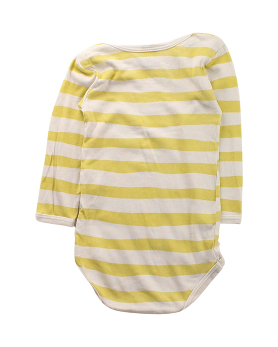 A Yellow Long Sleeve Bodysuits from Petit Bateau in size 12-18M for girl. (Back View)