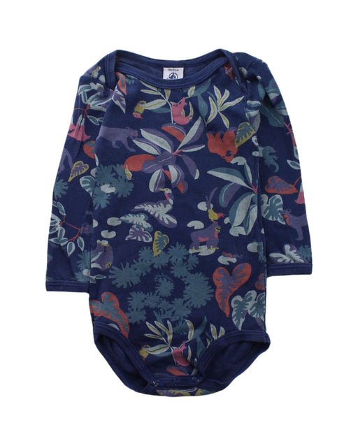 A Blue Long Sleeve Bodysuits from Petit Bateau in size 12-18M for girl. (Front View)