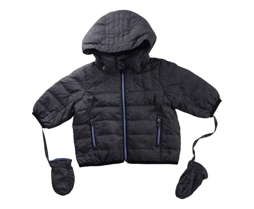 A Grey Puffer/Quilted Jackets from Armani in size 3-6M for boy. (Front View)