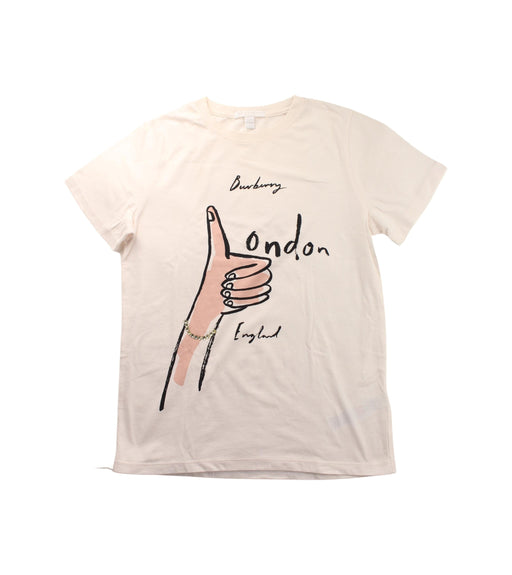 A White Short Sleeve T Shirts from Burberry in size 14Y for girl. (Front View)