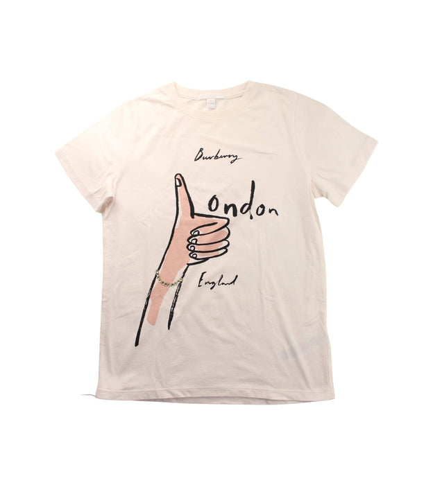 A White Short Sleeve T Shirts from Burberry in size 14Y for girl. (Front View)