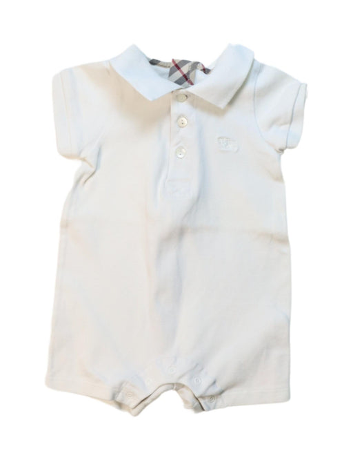 A White Short Sleeve Rompers from Burberry in size 3-6M for neutral. (Front View)