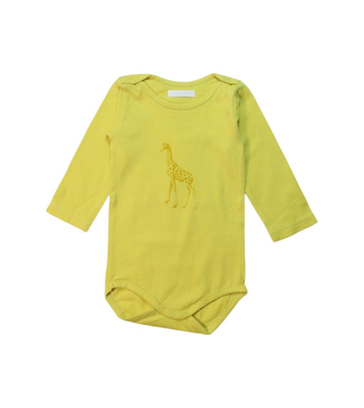 A Yellow Long Sleeve Bodysuits from Les Enfantines in size 3-6M for girl. (Front View)