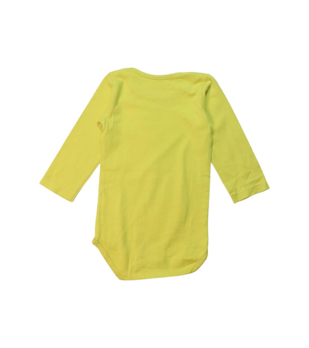 A Yellow Long Sleeve Bodysuits from Les Enfantines in size 3-6M for girl. (Back View)