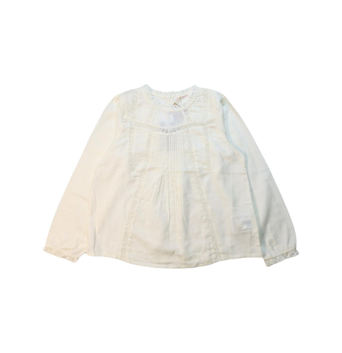 A Ivory Long Sleeve Tops from Monoprix in size 8Y for girl. (Front View)