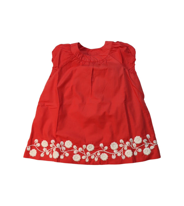 A Red Sleeveless Dresses from Bonpoint in size 12-18M for girl. (Front View)