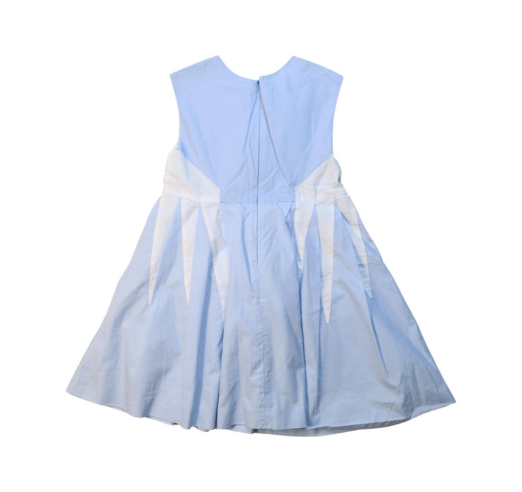 A Blue Sleeveless Dresses from Jacadi in size 5T for girl. (Back View)