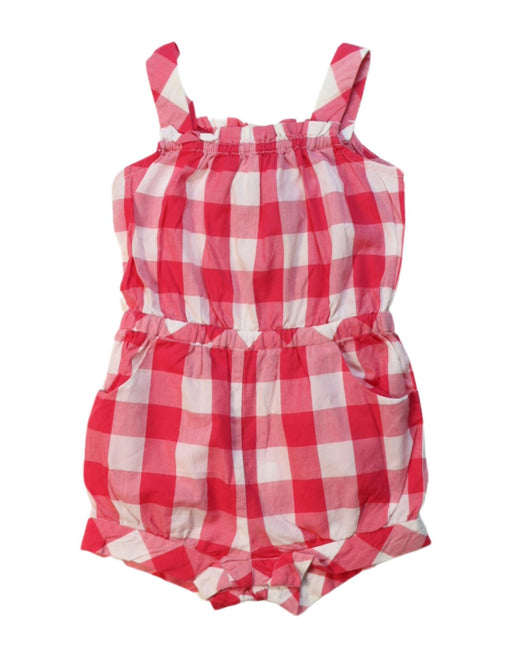 A Red Sleeveless Rompers from Jacadi in size 6-12M for girl. (Front View)