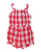 A Red Sleeveless Rompers from Jacadi in size 6-12M for girl. (Back View)