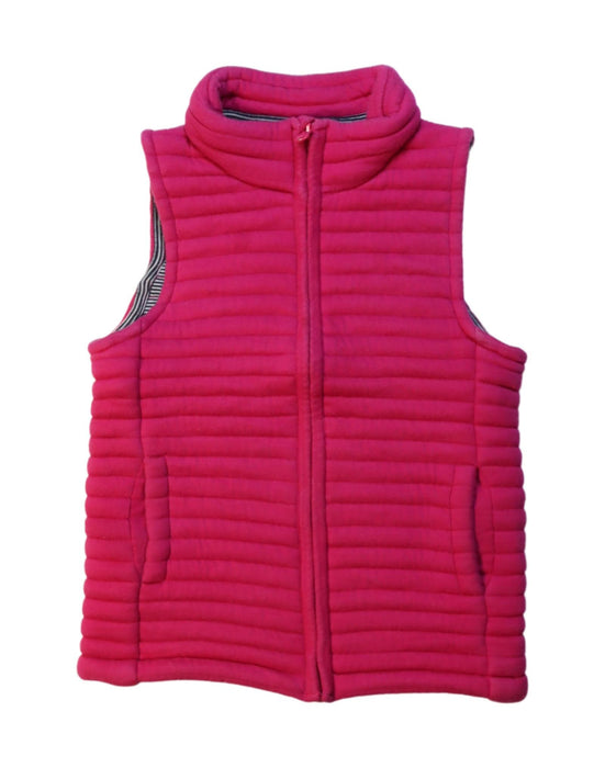 A Pink Outerwear Vests from Petit Bateau in size 6T for girl. (Front View)