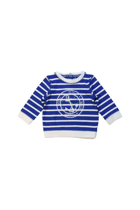 A Blue Crewneck Sweatshirts from Petit Bateau in size 3-6M for boy. (Front View)