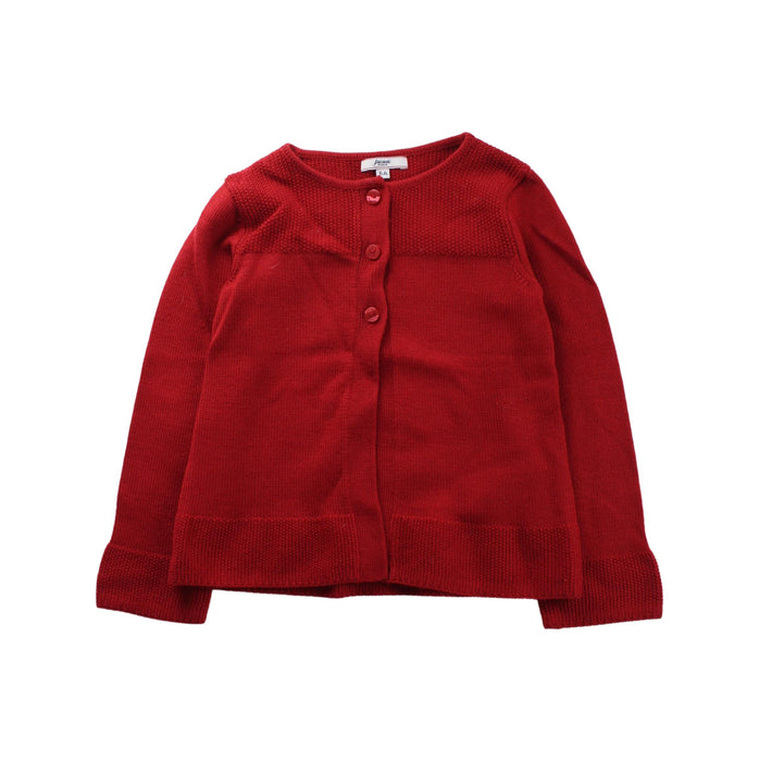 A Red Cardigans from Jacadi in size 6T for girl. (Front View)