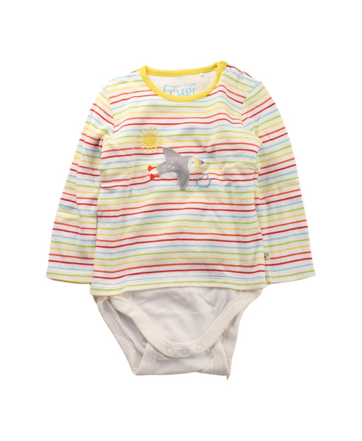 A White Long Sleeve Bodysuits from Frugi in size 12-18M for boy. (Front View)