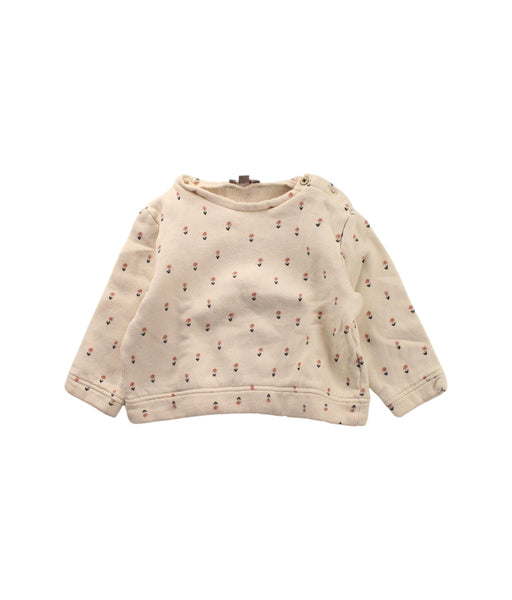 A Beige Crewneck Sweatshirts from Emile et Ida in size 6-12M for girl. (Front View)