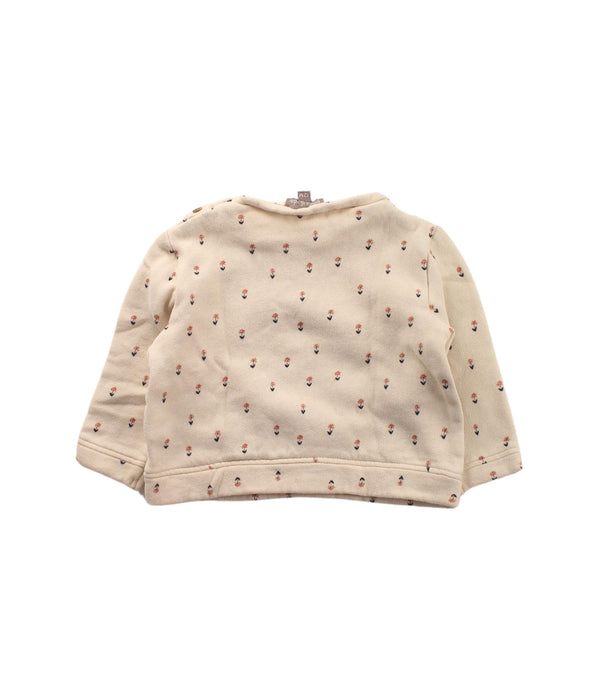 A Beige Crewneck Sweatshirts from Emile et Ida in size 6-12M for girl. (Back View)