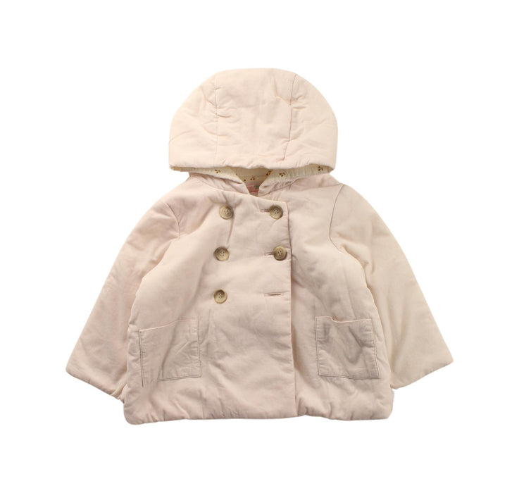 A Beige Coats from Bonpoint in size 12-18M for girl. (Front View)