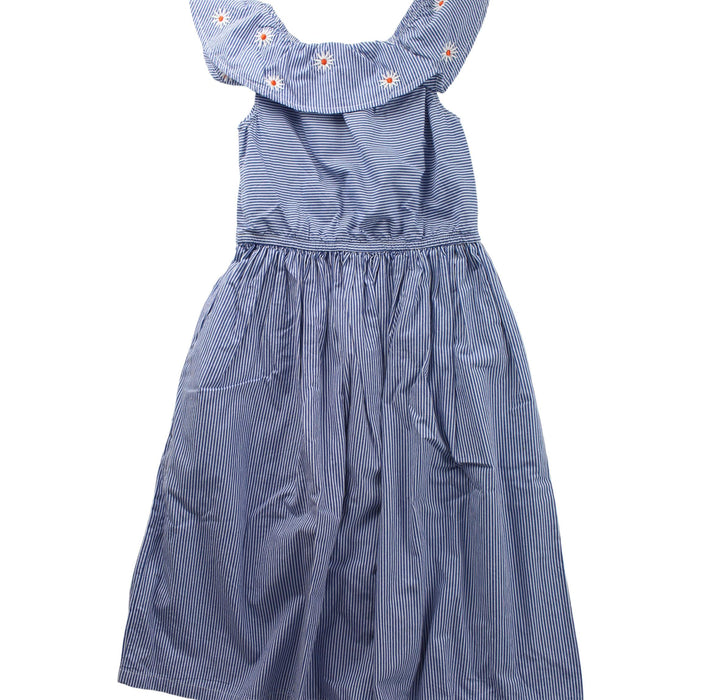 A Blue Sleeveless Dresses from Margherita in size 5T for girl. (Back View)