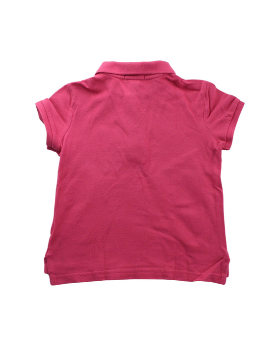 A Pink Short Sleeve Polos from Polo Ralph Lauren in size 5T for girl. (Back View)