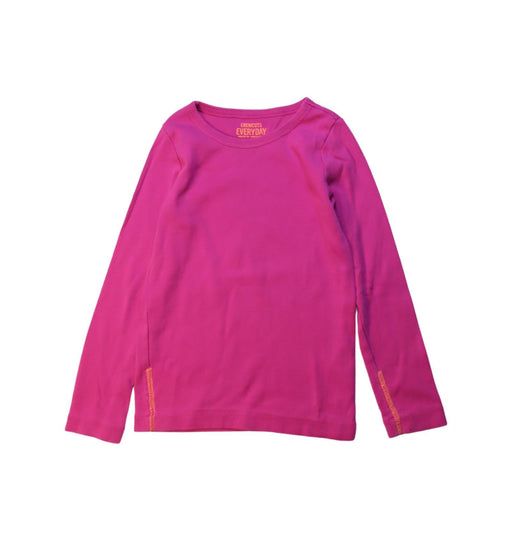 A Pink Long Sleeve T Shirts from Crewcuts in size 6T for girl. (Front View)