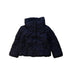 A Navy Puffer/Quilted Jackets from Monnalisa in size 4T for girl. (Front View)