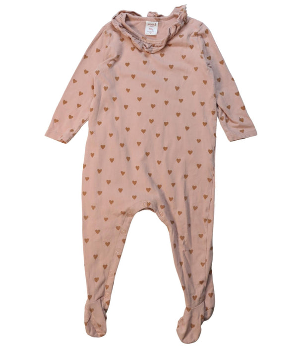 A Pink Onesies from Seed in size 6-12M for girl. (Front View)
