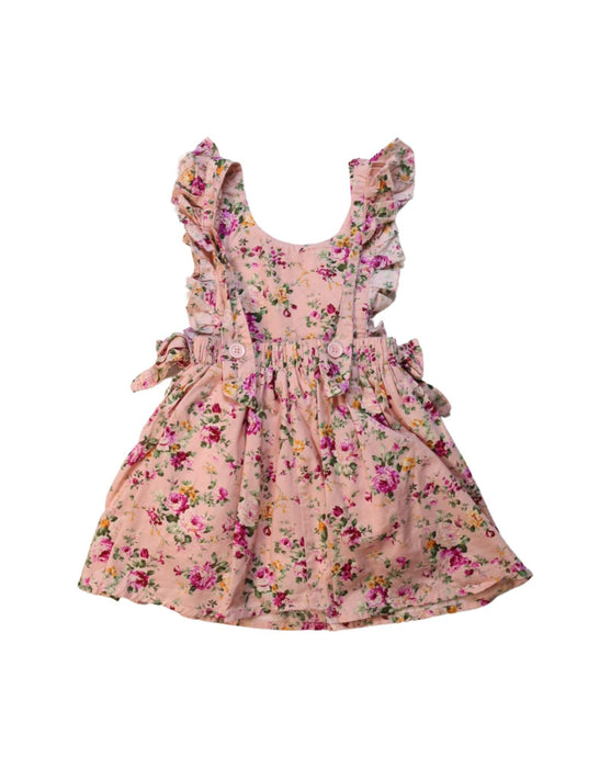 A Multicolour Overall Dresses from Designer Kidz in size 6-12M for girl. (Back View)