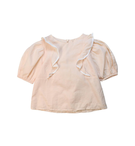 A Pink Long Sleeve Tops from Chloe in size 6T for girl. (Front View)