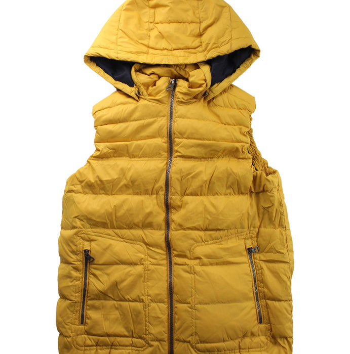 A Yellow Outerwear Vests from Aigle in size 14Y for neutral. (Front View)