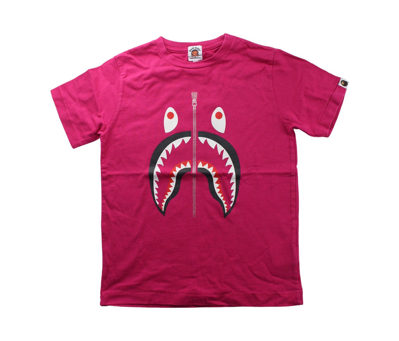 A Pink Short Sleeve T Shirts from BAPE KIDS in size 10Y for neutral. (Front View)