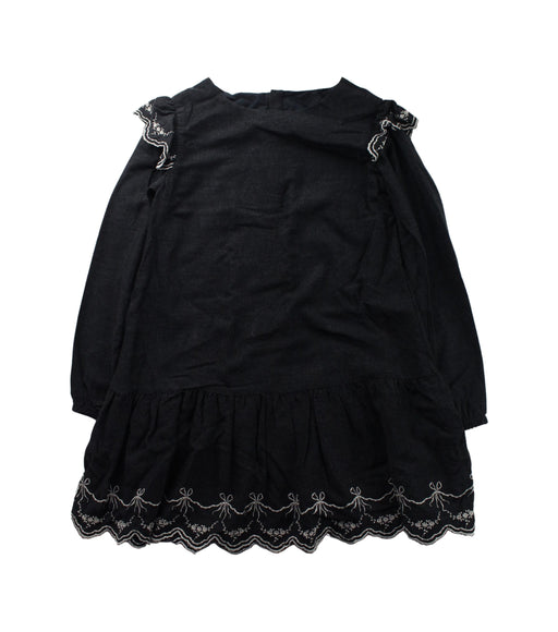 A Black Long Sleeve Dresses from Jacadi in size 6T for girl. (Front View)