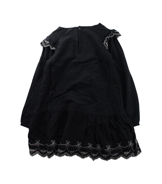 A Black Long Sleeve Dresses from Jacadi in size 6T for girl. (Back View)