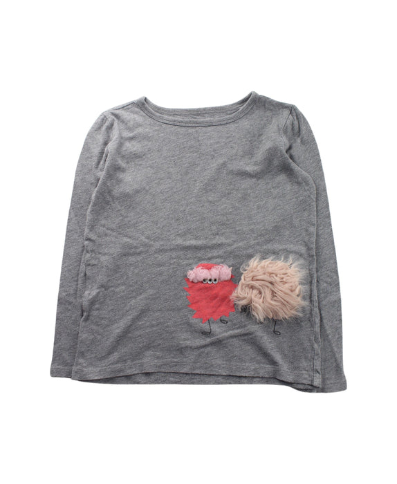 A Grey Long Sleeve T Shirts from Crewcuts in size 6T for girl. (Front View)