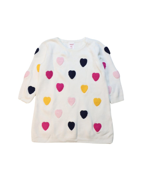 A Multicolour Sweater Dresses from Seed in size 6-12M for girl. (Front View)