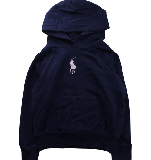 A Blue Hooded Sweatshirts from Polo Ralph Lauren in size 8Y for boy. (Front View)