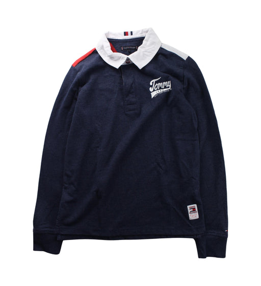 A Blue Long Sleeve Polos from Tommy Hilfiger in size 12Y for boy. (Front View)