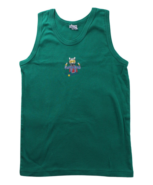 A Green Sleeveless T Shirts from Petit Bateau in size 10Y for boy. (Front View)