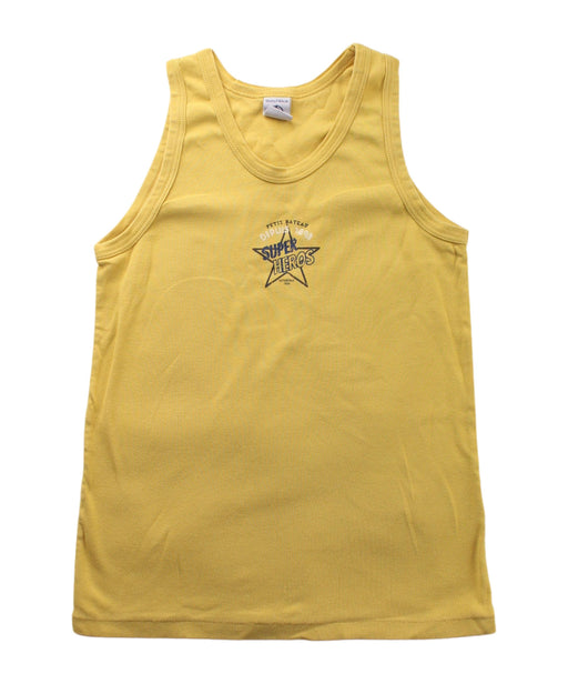 A Yellow Sleeveless T Shirts from Petit Bateau in size 10Y for boy. (Front View)