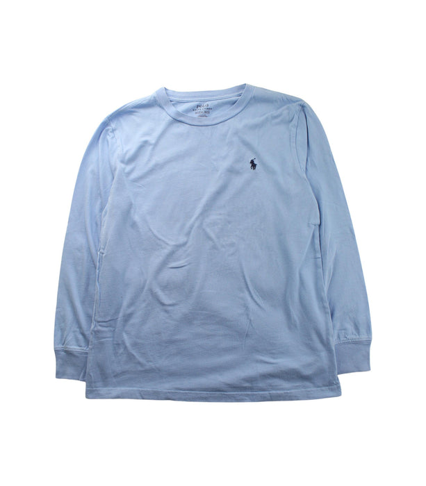 A Blue Long Sleeve T Shirts from Polo Ralph Lauren in size 10Y for boy. (Front View)