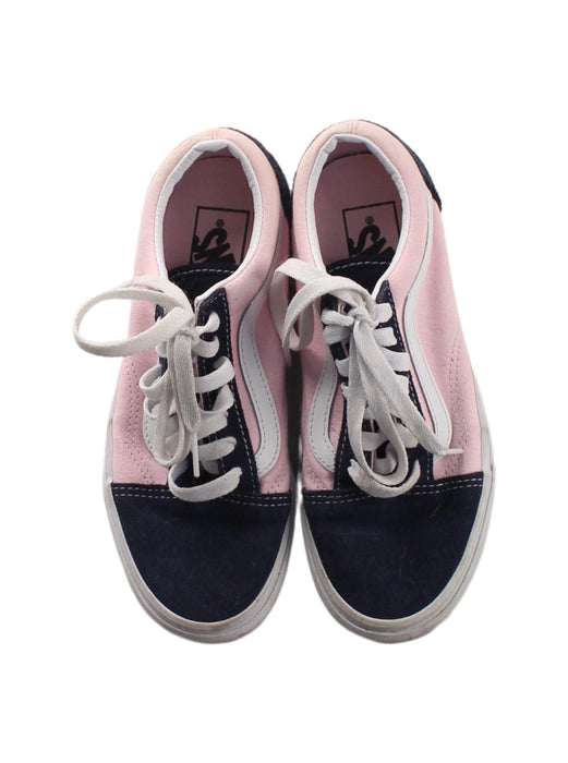 A Blue Sneakers from Vans in size 10Y for girl. (Back View)