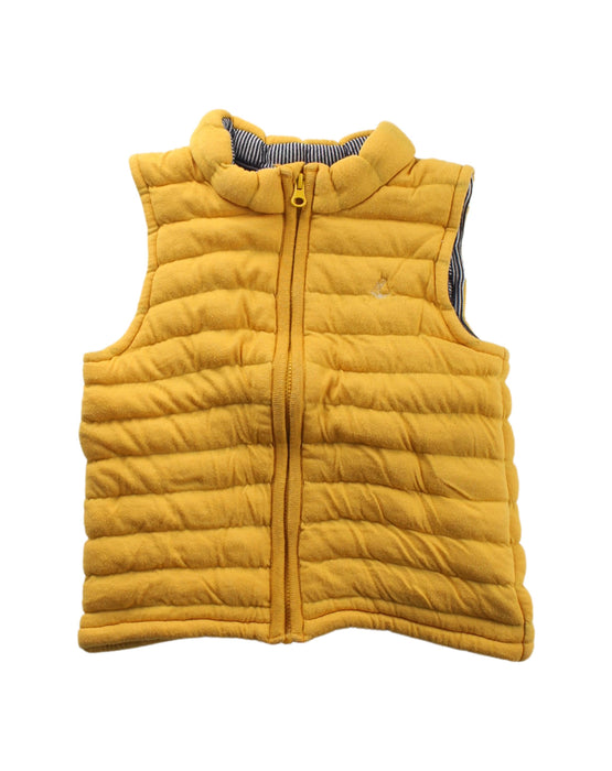 A Yellow Outerwear Vests from Petit Bateau in size 2T for girl. (Front View)