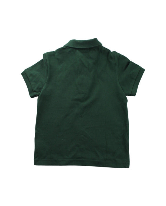 A Green Short Sleeve Polos from Lacoste in size 3T for boy. (Back View)