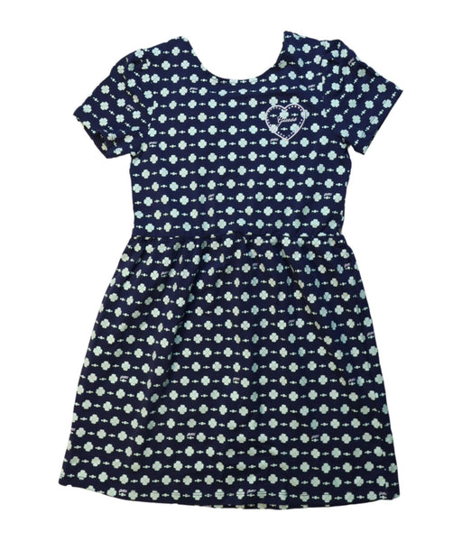 A Navy Short Sleeve Dresses from Guess in size 6T for girl. (Front View)