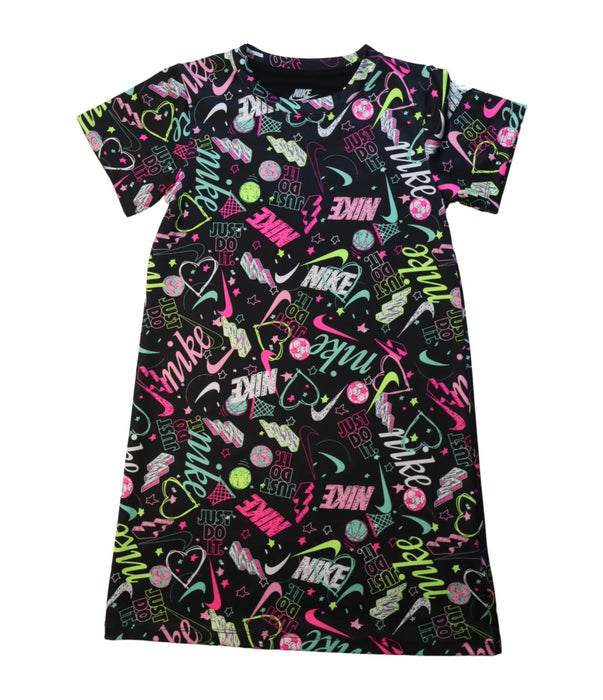 A Multicolour Short Sleeve Dresses from Nike in size 6T for girl. (Front View)