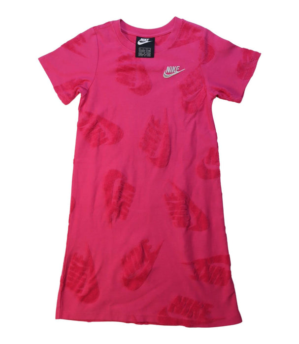 A Pink Short Sleeve Dresses from Nike in size 6T for girl. (Front View)