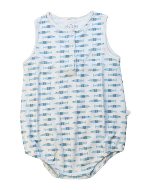 A Multicolour Sleeveless Bodysuits from Mori in size 12-18M for boy. (Front View)