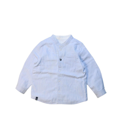 A Blue Long Sleeve Shirts from IKKS in size 6-12M for boy. (Front View)