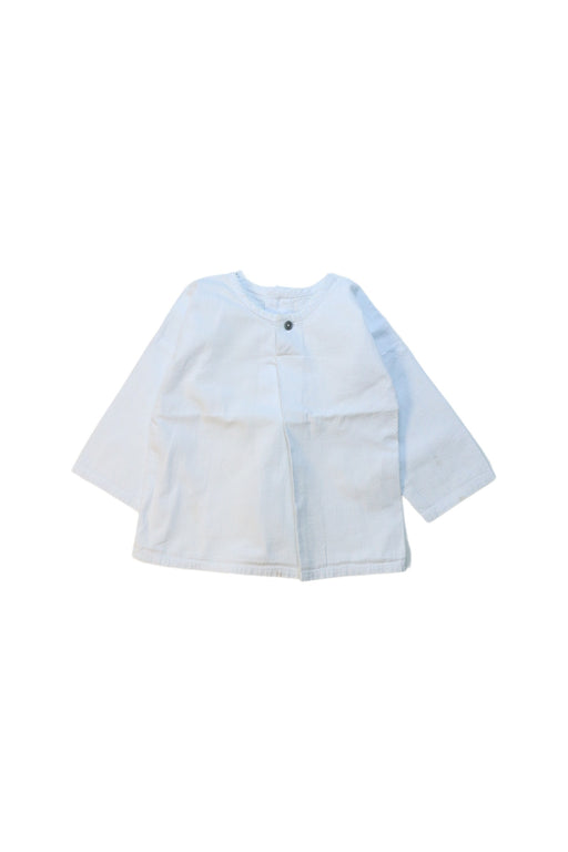 A Blue Long Sleeve Shirts from Petit Bateau in size 18-24M for girl. (Front View)