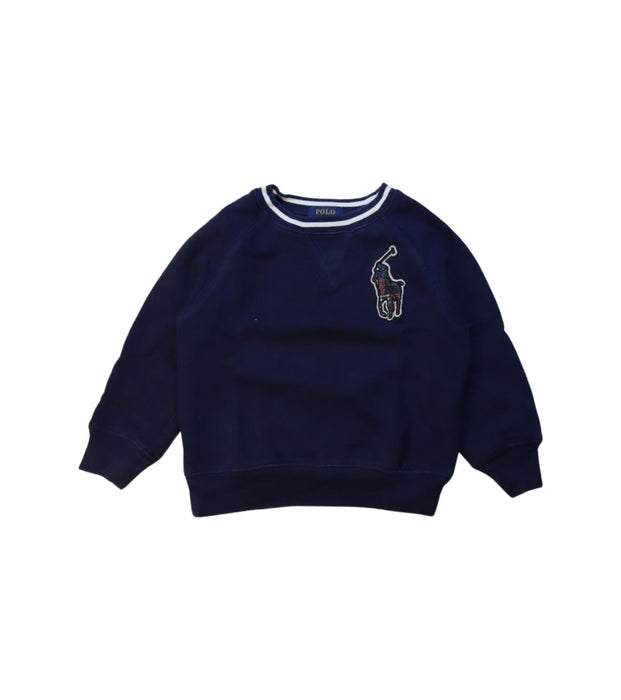 A Navy Crewneck Sweatshirts from Polo Ralph Lauren in size 3T for boy. (Front View)