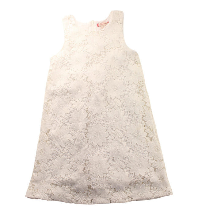 A White Sleeveless Dresses from Ruby & Bloom in size 7Y for girl. (Front View)