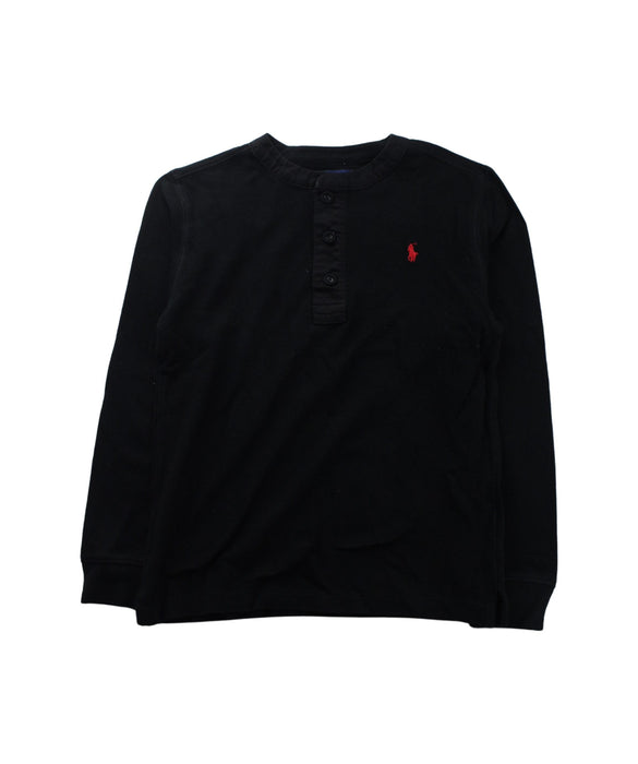 A Black Long Sleeve Tops from Polo Ralph Lauren in size 7Y for boy. (Front View)